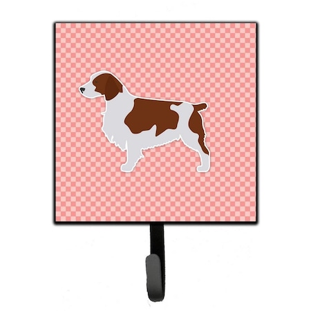 Carolines Treasures Welsh Springer Spaniel Checkerboard Pink Leash or Key Holder BB3600SH4